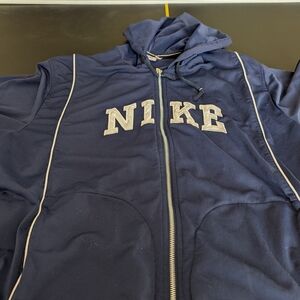 Vintage Nike Full Zip Navy Blue Hoodie Nike Zipper Unique Design